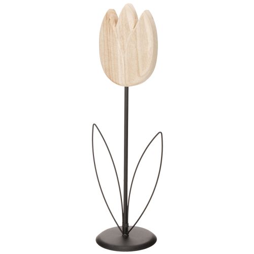Artículo Figura decorativa de tulipán sobre soporte para un toque elegante en la sala de estar, 47,5 cm