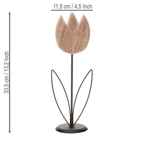 Artículo Tulipán objeto decorativo sobre soporte para un diseño interior elegante y atemporal, 33,5 cm