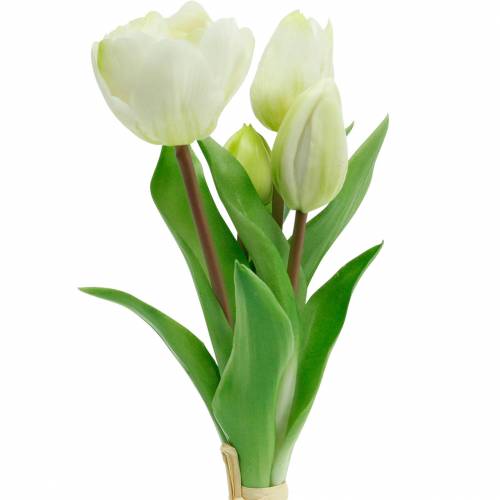  Ramo de tulipanes artificiales Flores de seda Tulipanes  Toque real Blanco - comprar barato en línea