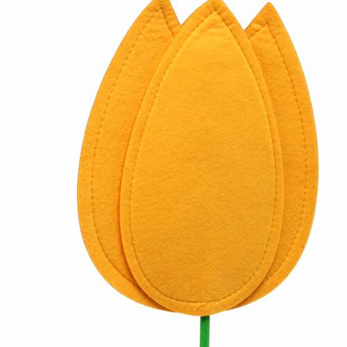 Artículo Flor de fieltro tulipán amarillo H68cm