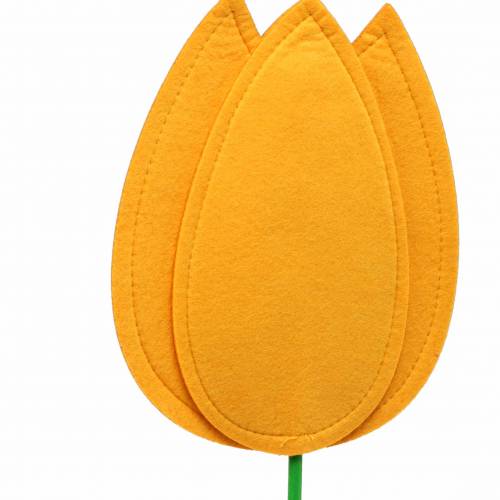 Artículo Flor de fieltro tulipán amarillo decoración de verano Al. 88 cm