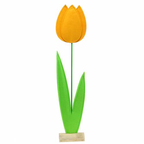 Floristik24 Flor de fieltro tulipán amarillo decoración de verano Al. 88 cm