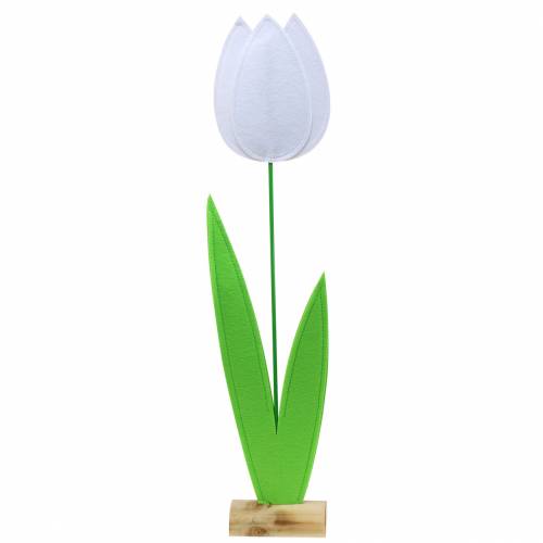 Floristik24 Flor de fieltro tulipán blanco Al. 88 cm