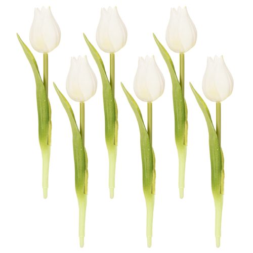 Artículo Tulipán artificial, decoración realista, flor artificial duradera para el hogar, 21 cm, 6 piezas