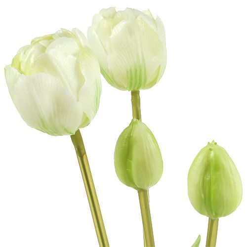 Artículo Tulipanes Crema Real-Touch Decoración Floral L43,5cm 5pcs