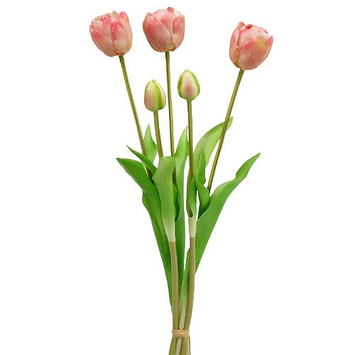 Ramo de tulipanes rosa Real-Touch L43.5cm 5pcs