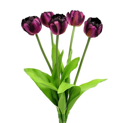 Floristik24 Ramo de tulipanes 43cm violeta