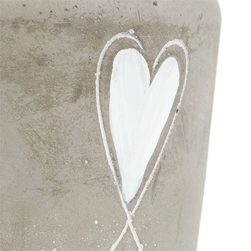Floristik24 Maceta de hormigón con corazón Ø11cm H10cm 5pcs