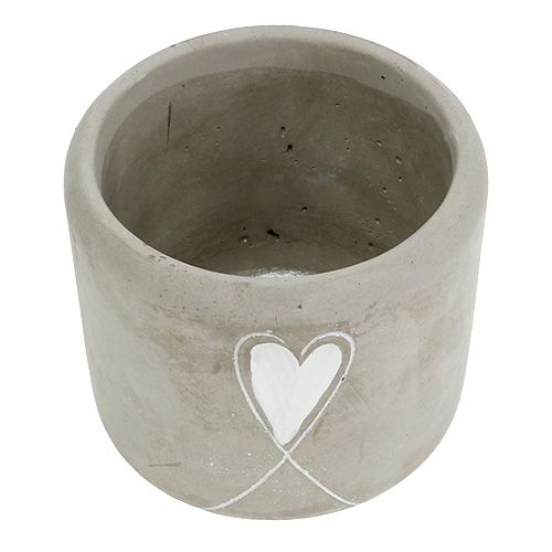 Floristik24 Maceta de hormigón con corazón Ø11cm H10cm 5pcs