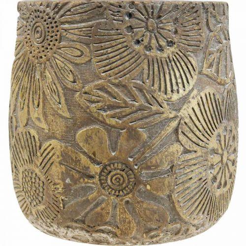 Floristik24 Jardinera flores doradas maceta de cerámica Ø17cm H19cm