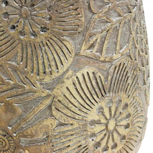 Floristik24 Jardinera flores doradas maceta de cerámica Ø17cm H19cm