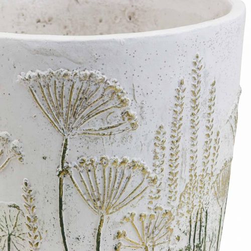 Floristik24 Macetero Maceta Grande Cerámica Oro Blanco Ø20.5cm H20cm