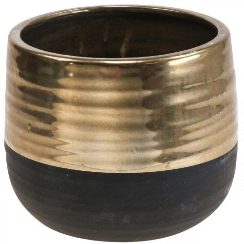 Floristik24 Macetero grande de cerámica Black Gold Maceta Ø20.5cm H18cm