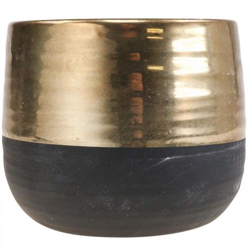 Floristik24 Macetero grande de cerámica Black Gold Maceta Ø20.5cm H18cm