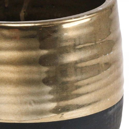 Floristik24 Macetero grande de cerámica Black Gold Maceta Ø20.5cm H18cm