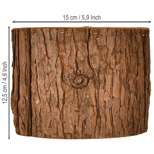 Artículo Maceta de madera redonda para plantas de corteza de pino Ø15cm H12,5cm