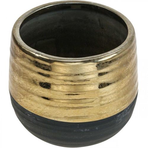 Floristik24 Macetero Cerámica Black Gold Maceta Ø13cm H12.5cm
