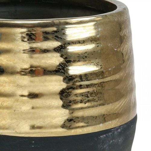 Floristik24 Macetero Cerámica Black Gold Maceta Ø13cm H12.5cm
