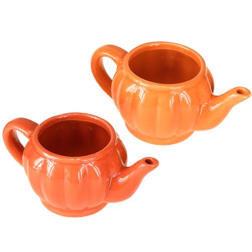 Floristik24 Maceta tetera de cerámica naranja surtida 15×9×6,5cm 2 uds