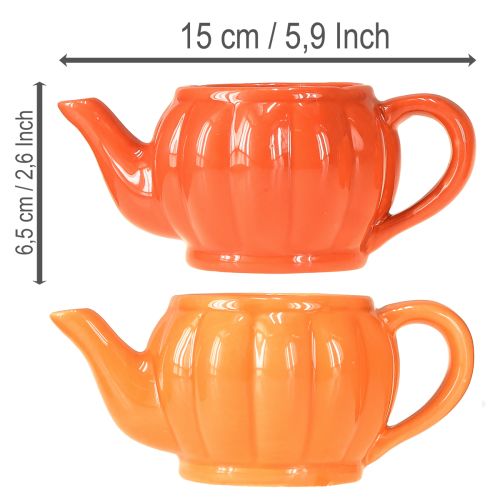 Floristik24 Maceta tetera de cerámica naranja surtida 15×9×6,5cm 2 uds