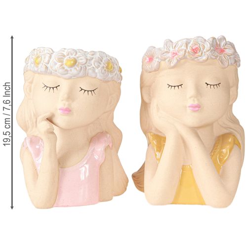 Artículo Maceta de cerámica Dreaming Girl Surtida H19.5cm 2 piezas