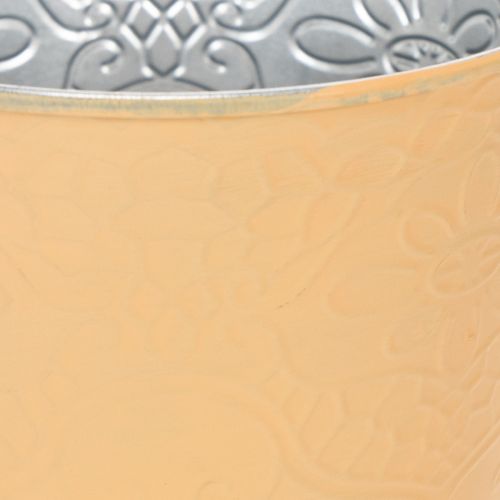 Artículo Maceta metálica, color naranja pastel, Ø13,5 cm, H12,5 cm