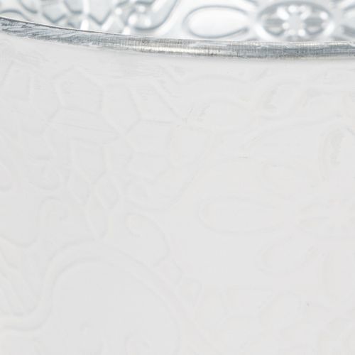 Artículo Maceta metálica, blanco pastel, Ø16cm H14cm