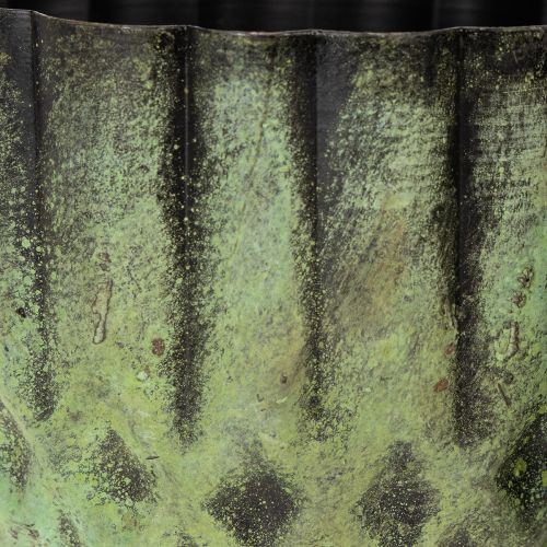 Artículo Maceta metálica vintage, verde, Ø14/12cm, juego de 2