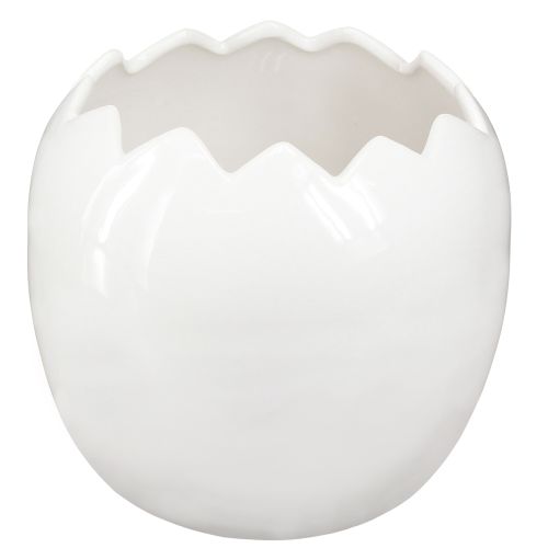 Artículo Maceta de cerámica con forma de huevo de Pascua, tamaño grande, color blanco, 20 x 18 cm