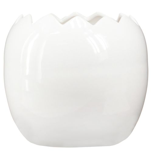 Artículo Maceta de cerámica con forma de huevo de Pascua, tamaño grande, color blanco, 20 x 18 cm