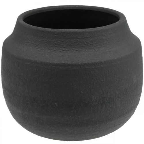Jardinera maceta de cerámica negra Ø27cm H23cm