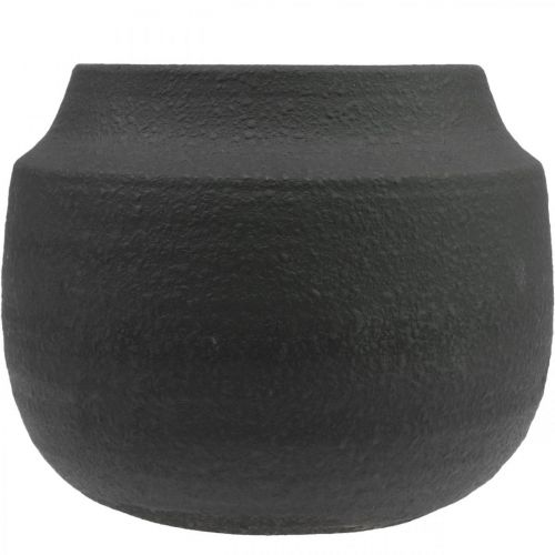 Floristik24 Jardinera maceta de cerámica negra Ø27cm H23cm