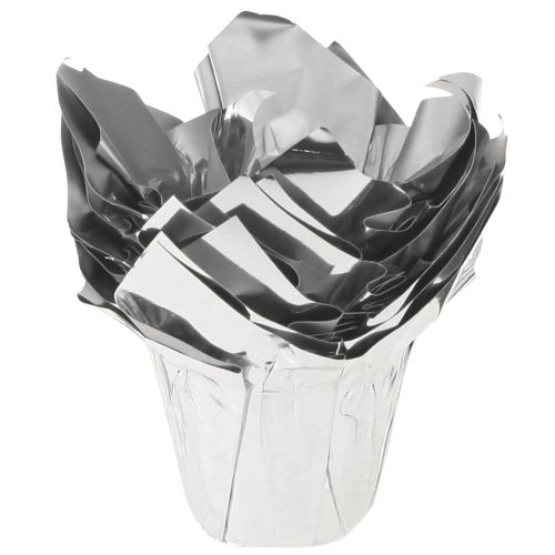 Artículo Maceta plata brillo embalaje regalo Ø5,5cm H6cm 8 uds
