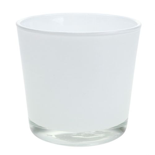 Floristik24 Jardinera de cristal blanco Ø11.5cm H11cm