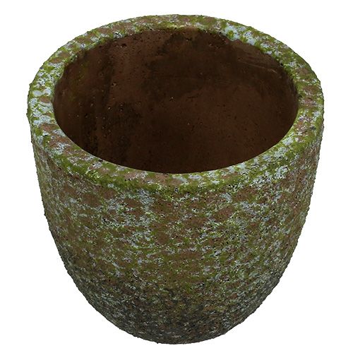 Floristik24 Albañilería gris, verde Ø14cm H14cm 2pcs