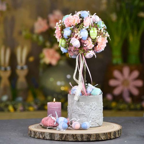 Floristik24 Macetero hormigón con diseño de flores macetero Ø12.5cm H11cm 3pcs