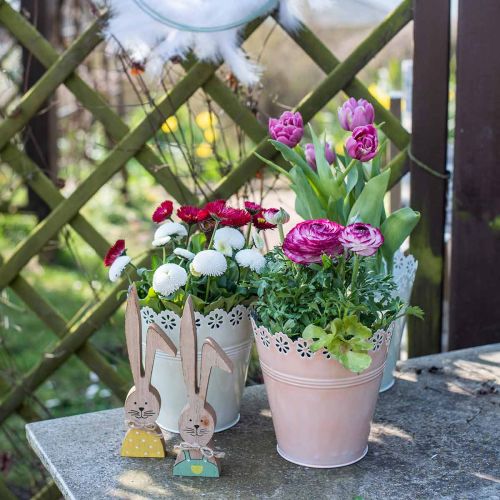 Floristik24 Jardinera adorno flor verde claro Ø15cm H15cm