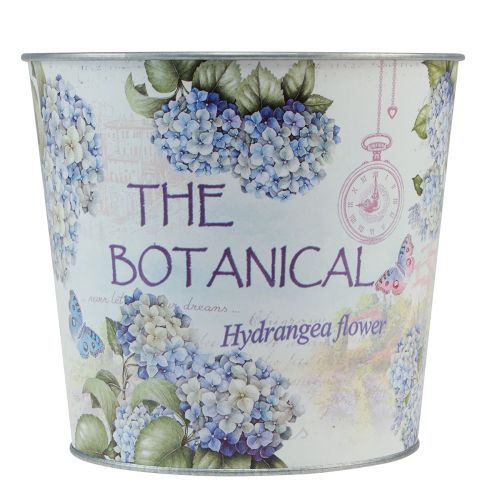 Floristik24 Jardinera de hortensias maceta de metal Ø21cm H18cm