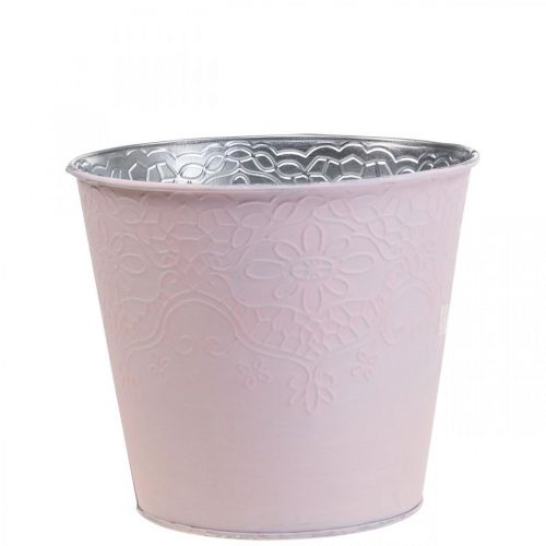 Floristik24 Macetero macetero de metal rosa pastel Ø13,5cm H12,5cm