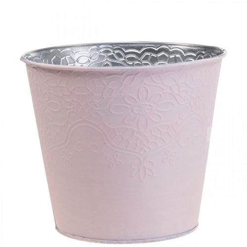Macetero macetero de metal rosa pastel Ø16cm H14cm