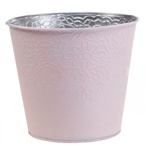 Floristik24 Macetero macetero de metal rosa pastel Ø20cm H16cm