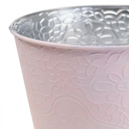Macetero macetero de metal rosa pastel Ø16cm H14cm
