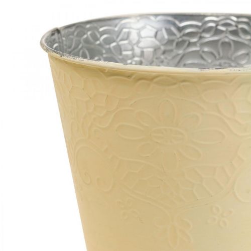 Floristik24 Macetero de metal macetero amarillo pastel Ø12cm