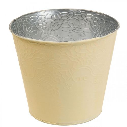 Floristik24 Macetero de metal macetero amarillo pastel Ø12cm