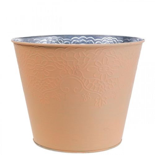 Macetero de metal macetero naranja pastel Ø16cm H14cm
