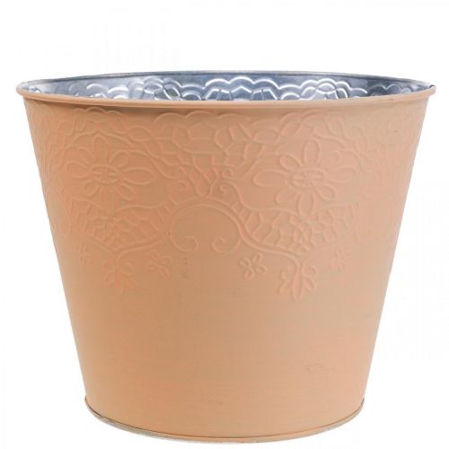 Floristik24 Macetero de metal macetero naranja pastel Ø20cm H16cm