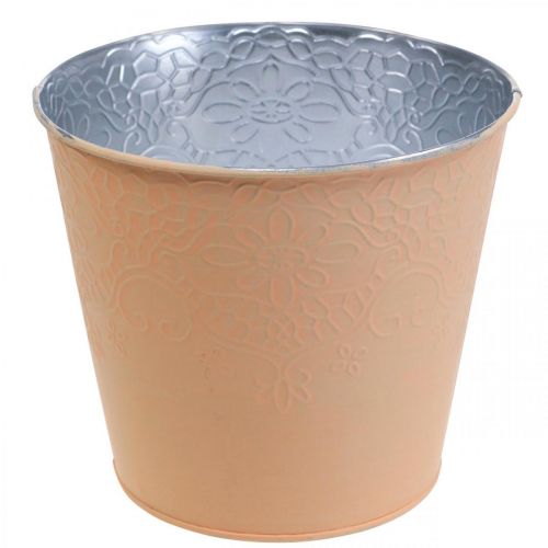 Artículo Macetero de metal macetero naranja pastel Ø20cm H16cm