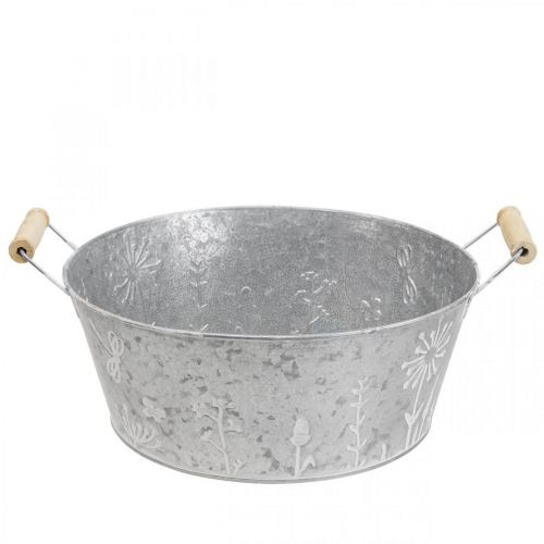 Floristik24 Macetero metal cuenco decorativo flores mango Ø24.5cm H10cm