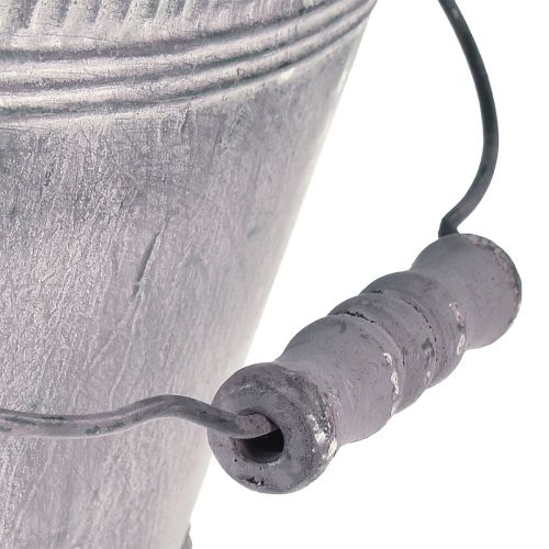 Floristik24 Macetero de metal ovalado, color morado y blanco, con pie, altura 14 cm