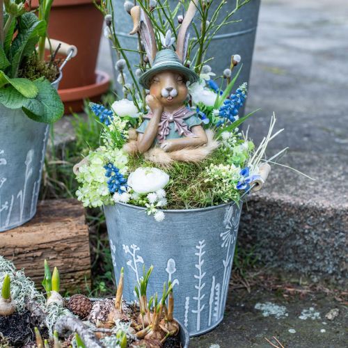 Floristik24 Maceta macetero vintage balde metálico decorativo Ø14cm H13cm